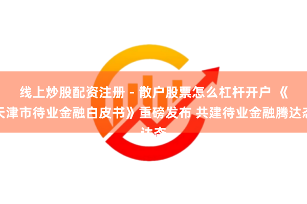 线上炒股配资注册 - 散户股票怎么杠杆开户 《天津市待业金融白皮书》重磅发布 共建待业金融腾达态