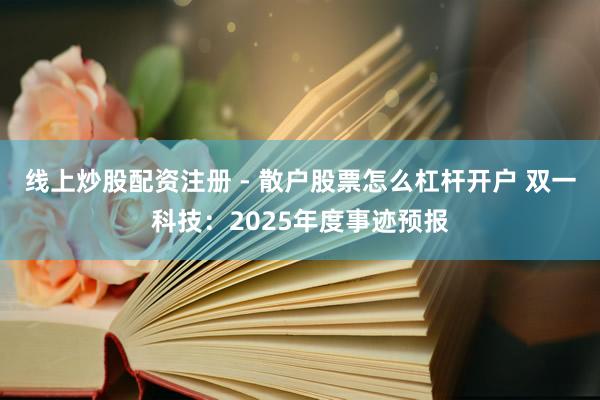 线上炒股配资注册 - 散户股票怎么杠杆开户 双一科技：2025年度事迹预报